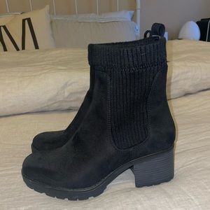 Black sock booties
